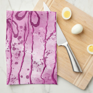 Inked Flowers Pink Sky Kitchen Towel
