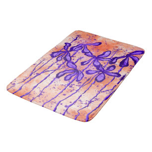 Inked Flowers Tropical Sky Bath Mat