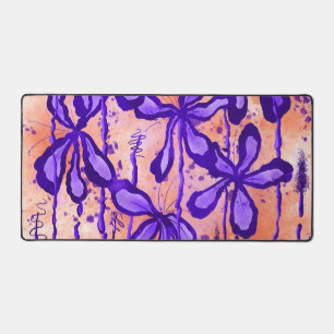 Inked Flowers Tropical Sky  Desk Mat