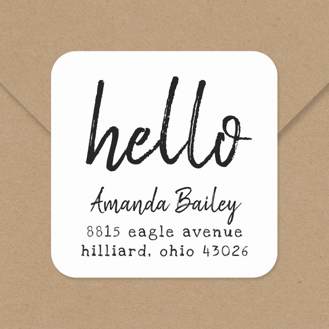 Inked Hello Return Address Label (Creator Uploaded)