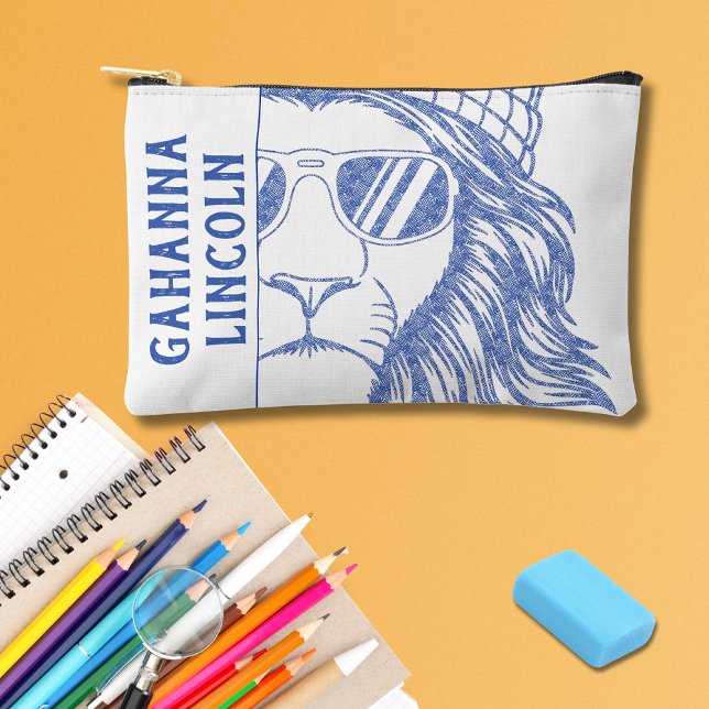 Inked Lion Mascot School Graduation Year  Accessory Pouch (Creator Uploaded)