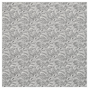 Inked mono paisley art pattern fabric