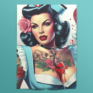 Inked Nurse Tissue Paper