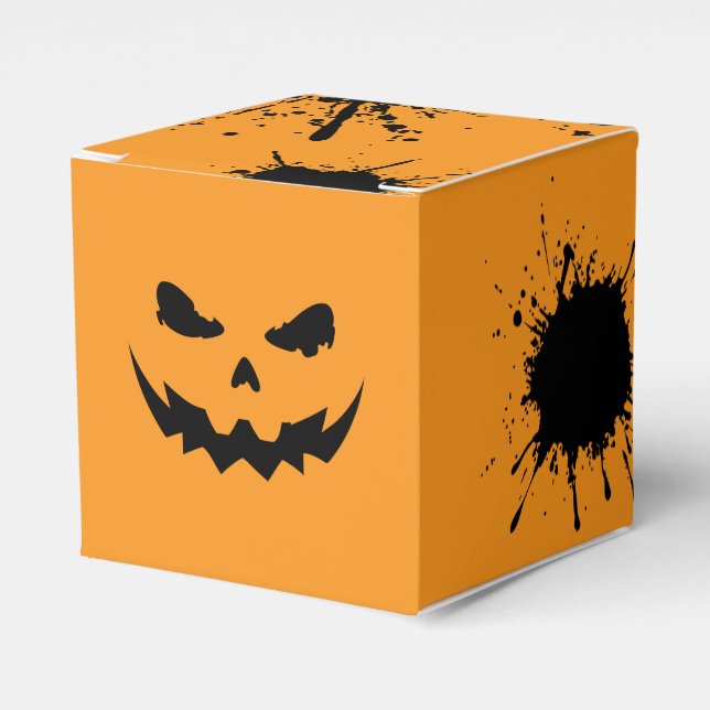 Inked Pumpkin Favor Box (Front Side)