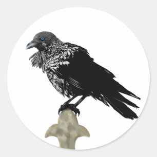 Inked Raven Classic Round Sticker