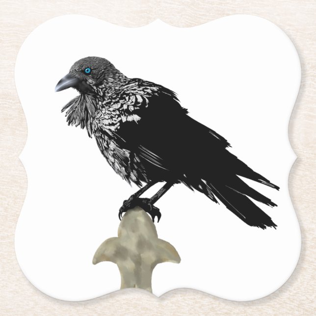 Inked Raven Paper Coaster (Front)