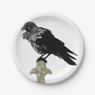 Inked Raven Paper Plate