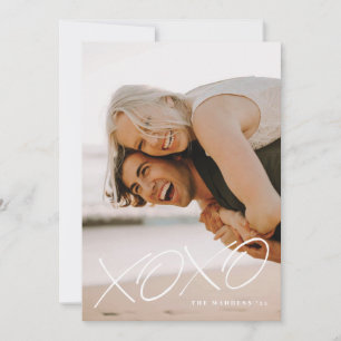 Inked XOXO Overlay Valentine's Day Card - White