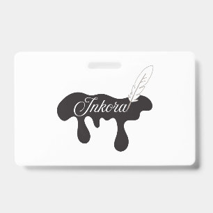 Inkora Creative Logo - Ink Drip and Quill Badge
