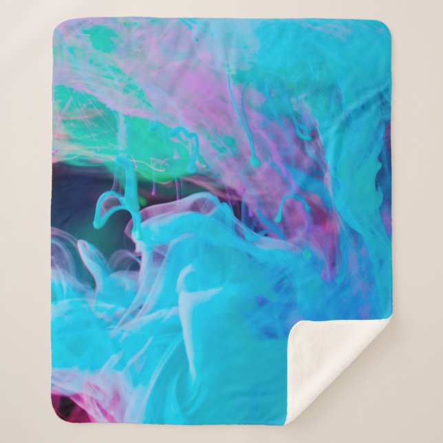 inks in waterabstract, acrylic, art, artistic, bac sherpa blanket (Front)