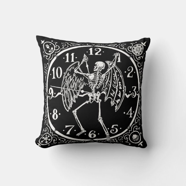 Inktober 2018 Day 14 - Mortal Clock Throw Pillow (Front)