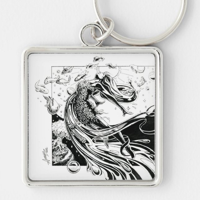 Inktober 2018 Day 26 - Stretch of the Imagination Keychain (Front)