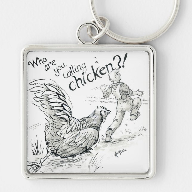 Inktober 2018 Day 5 - Chicken Chase Keychain (Front)