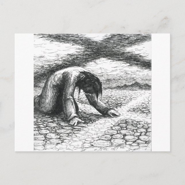 Inktober 2018 Day 7 - Exhausted Postcard (Front)