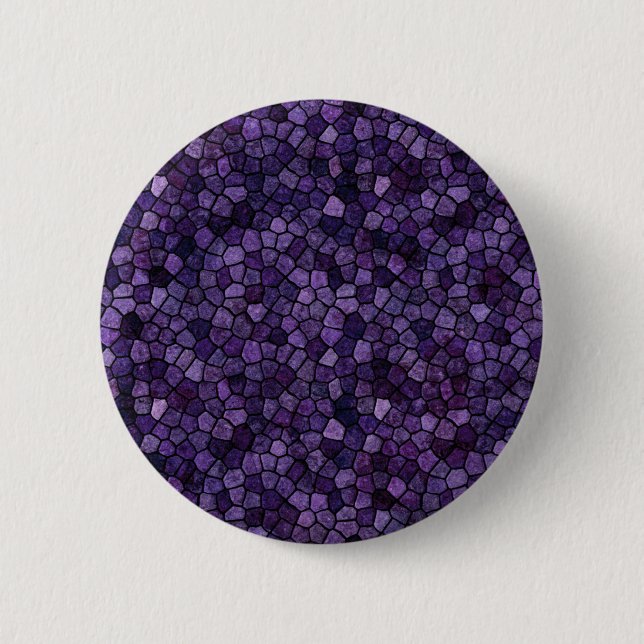 Inkwell Blue Cobbled Patchwork Terrazo Pattern 2 Inch Round Button (Front)