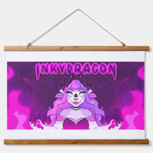 Inky dragon banner hanging tapestry