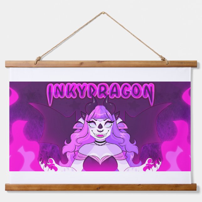 Inky dragon banner hanging tapestry (Front)