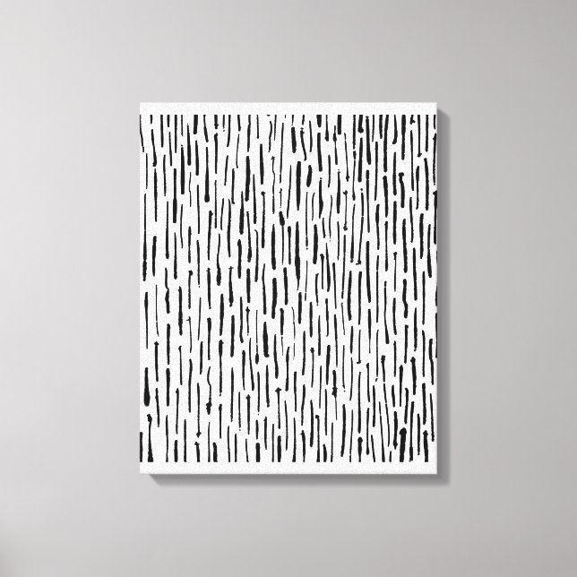 Inky Lines - Black on White Canvas Print (Front)
