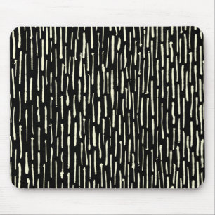 Inky Lines - Cream on Black Mouse Pad