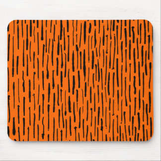 Inky Lines - Orange Mouse Pad