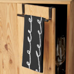 Inky Loops Chic Hand Drawn Lines Black & White Kitchen Towel<br><div class="desc">Decorate your kitchen with this cool towel with a handmade pattern. Makes a great housewarming,  birthday,  mothers day or wedding gift! 
You can customize it,  change background colours and add text too.
Check my shop for lots more colours and patterns or let me know if you'd like something custom.</div>