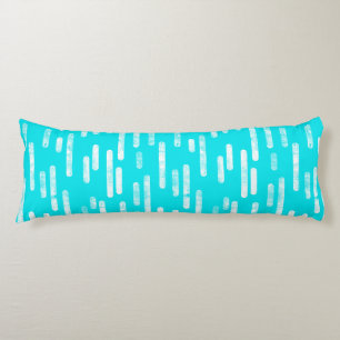 Inky Rounded Lines Pattern   Bright Blue/Turquoise Body Pillow