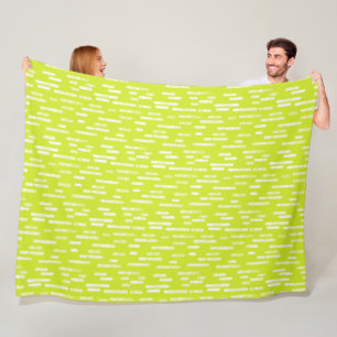 Inky Rounded Lines Pattern   Bright Lime Green Fleece Blanket