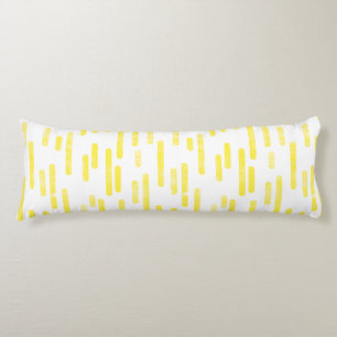 Inky Rounded Lines Pattern Bright Yellow/White Body Pillow