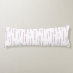 Inky Rounded Lines Pattern   Dusty Pink on White Body Pillow