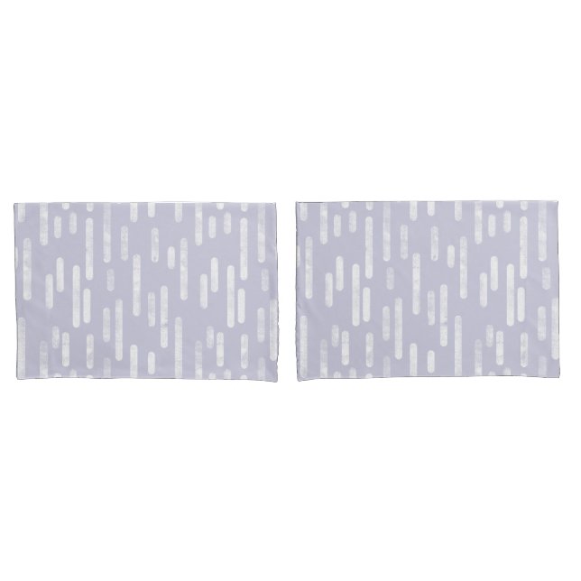 Inky Rounded Lines Pattern | Dusty Purple/White Pillowcase (Front-Set)