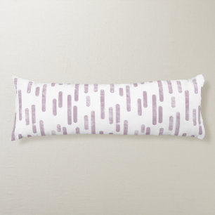 Inky Rounded Lines Pattern Mauve on White Body Pillow