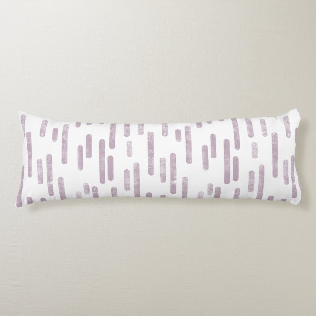 Inky Rounded Lines Pattern | Mauve on White Body Pillow (Front)