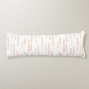 Inky Rounded Lines Pattern   Pale Peach on White Body Pillow