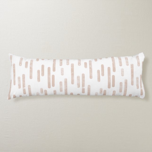 Inky Rounded Lines Pattern | Pale Terracotta/White Body Pillow (Front)