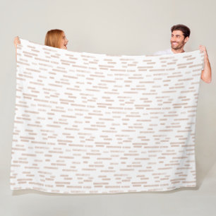 Inky Rounded Lines Pattern   Pale Terracotta/White Fleece Blanket