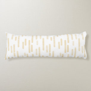 Inky Rounded Lines Pattern   Pale Yellow on White Body Pillow