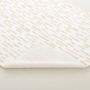 Inky Rounded Lines Pattern   Pale Yellow on White Sherpa Blanket