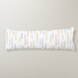 Inky Rounded Lines Pattern   Pastel Rainbow Colour Body Pillow