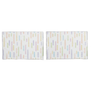 Inky Rounded Lines Pattern   Pastel Rainbow Colour Pillowcase