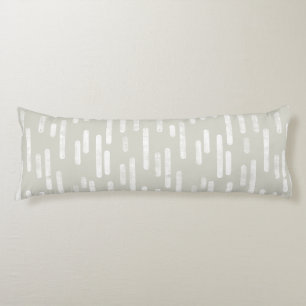 Inky Rounded Lines Pattern White on Beige Body Pillow