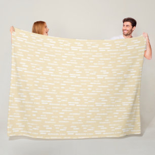 Inky Rounded Lines Pattern   White on Pale Yellow Fleece Blanket