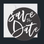 Inky script save the date<br><div class="desc">Inky script save the date monochrome save the date wedding invitation. Black and white but background colour can be changed.</div>