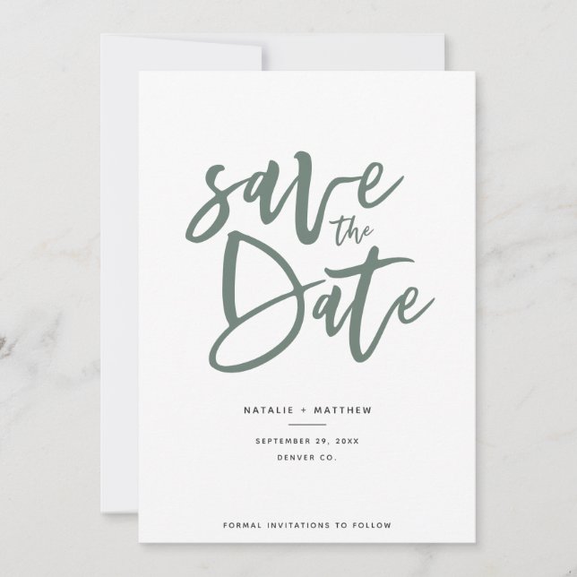 Inky script save the date (Front)