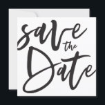 Inky script save the date<br><div class="desc">Inky script save the date monochrome save the date wedding invitation. Black and white but background colour can be changed.</div>