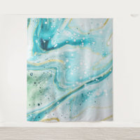 Inky Splash Teal Marble Gold Photo Booth Backdrop