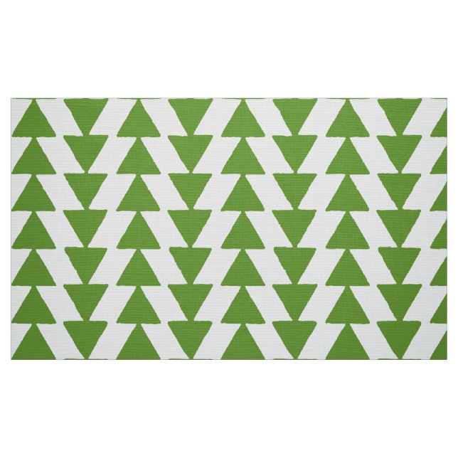 Inky Triangles - Avocado on White Fabric (Fat Quarter)