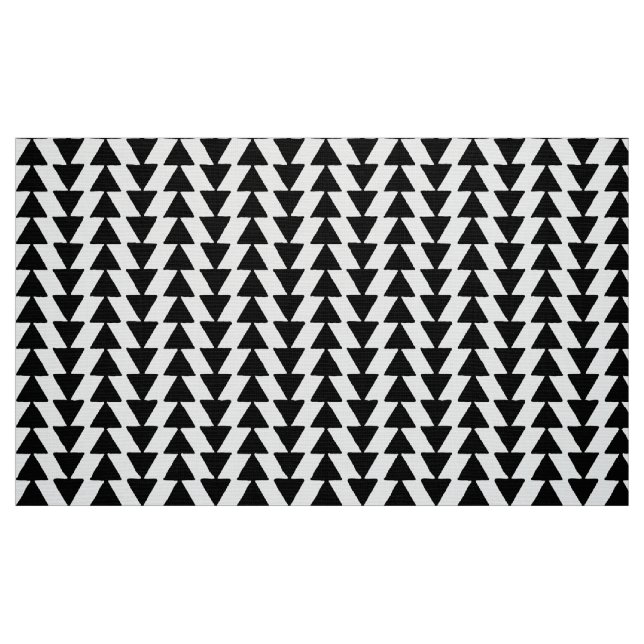 Inky Triangles - Black and White Fabric (Fat Quarter)