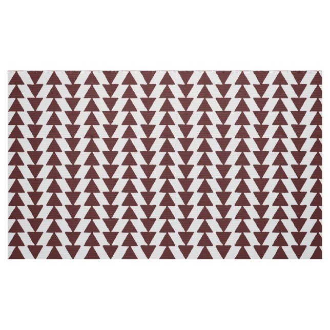 Inky Triangles - Dark Brown on White Fabric (Fat Quarter)