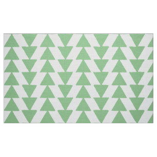 Inky Triangles - Faded Green on White Fabric