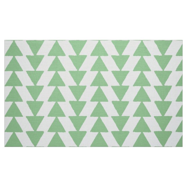Inky Triangles - Faded Green on White Fabric (Fat Quarter)